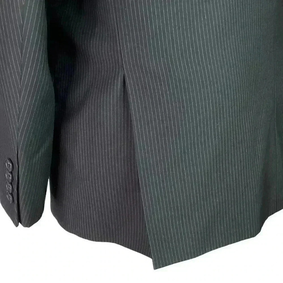 Billy London Sport Coat Blazer Jacket Mens 42S Black Blue Pinstripe Rayon Blend - Picture 8 of 11